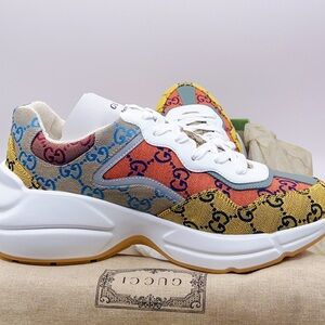 ❌SOLD❌Gucci Women's Rhyton Muticolor GG Monogram Canvas Sneakers 39.5 (US 9.5)